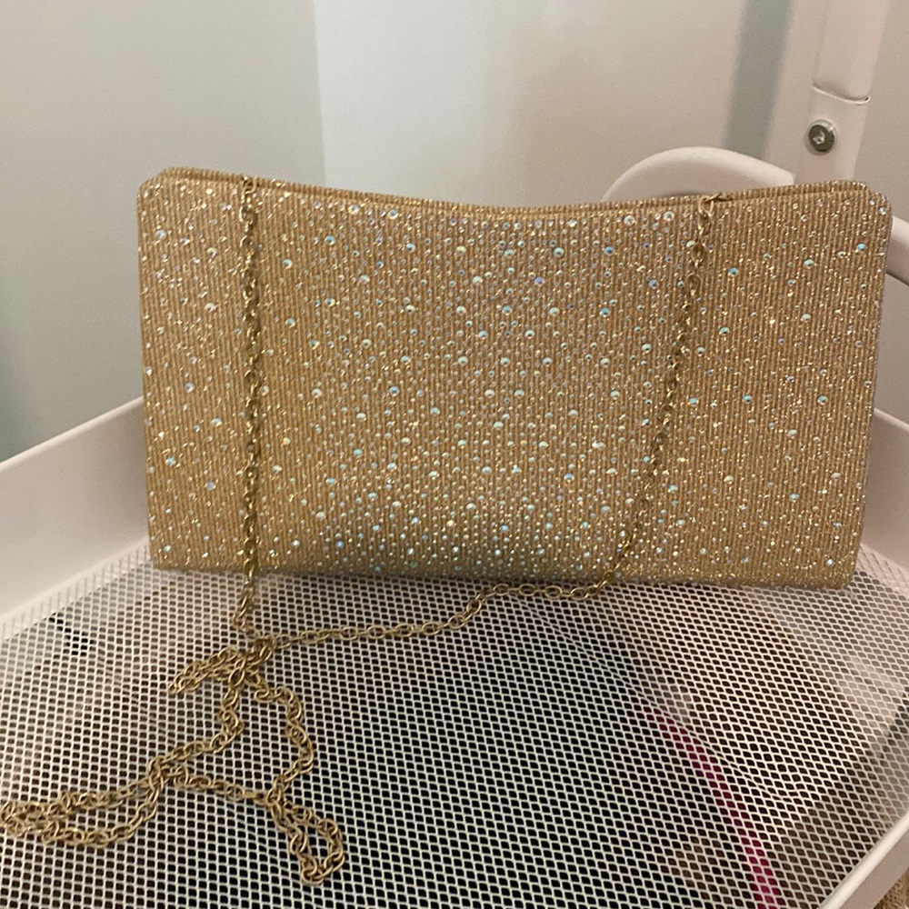 Gold beaded Jessica McClintock bag